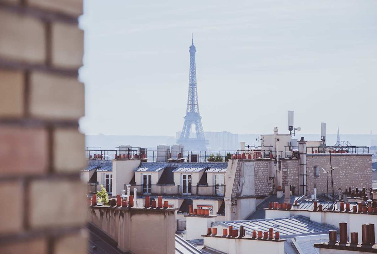 Paris rooftops and Eiffel Tower