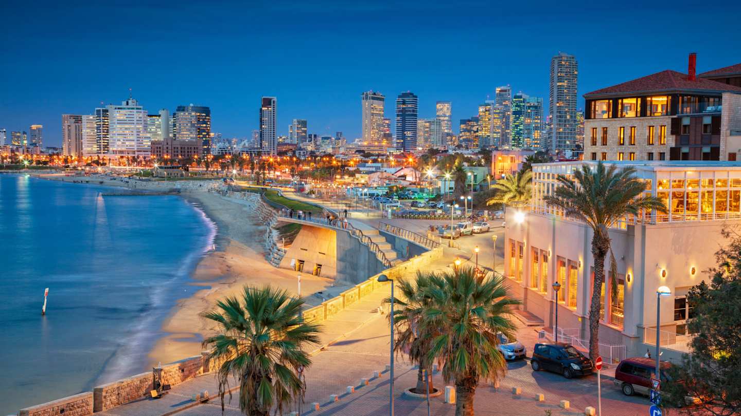 Tel Aviv skyline in the night