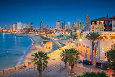 Tel Aviv skyline in the night