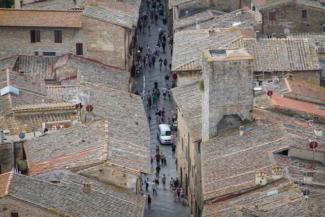 San Gimignano street in Tuscany, Italy