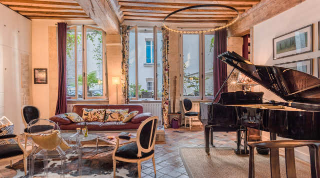 The piano at Oriental Melody, Plum Guide home in Paris, France