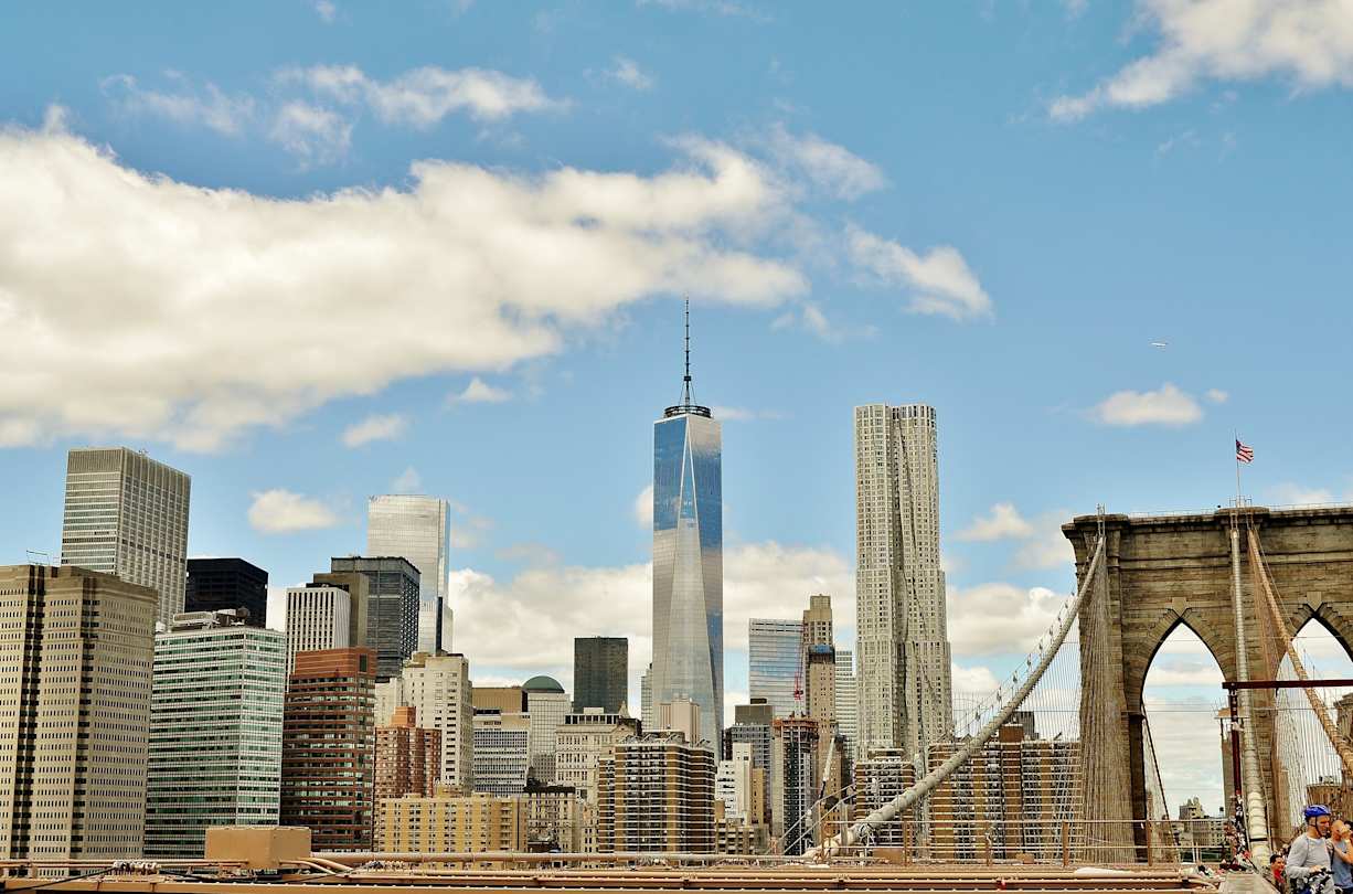 Brooklyn Bridge, Manhattan, New York, Skyline, Skyscrapers