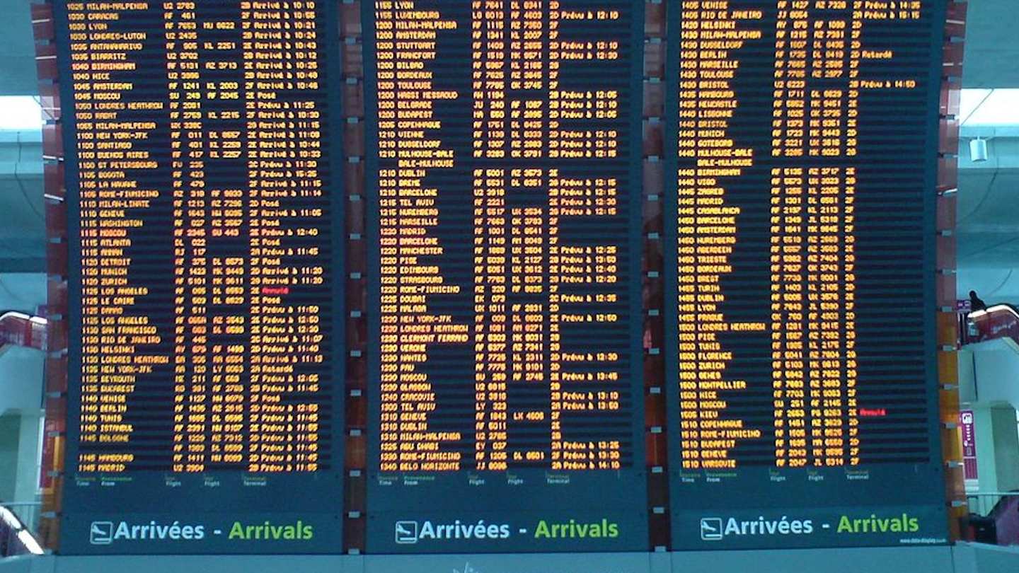 Airport arrivals boards