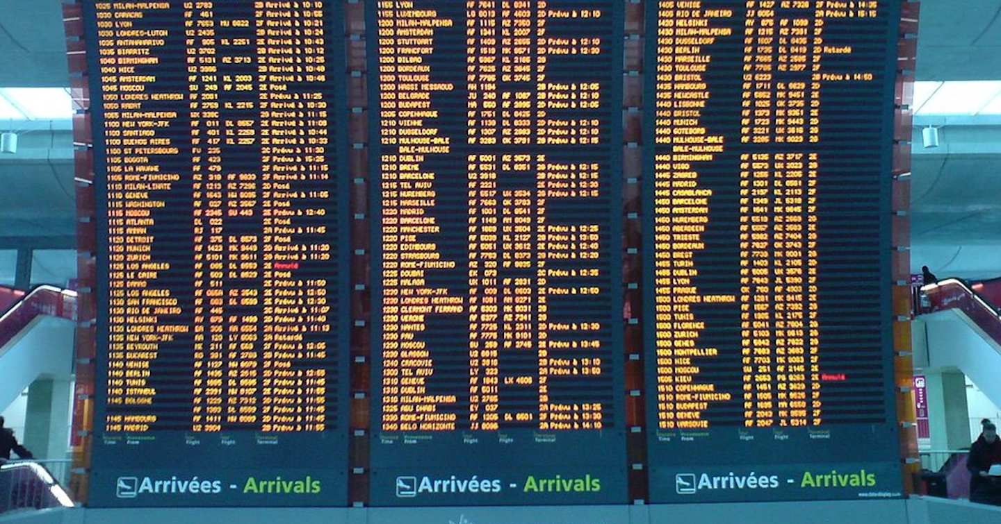 Airport arrivals boards