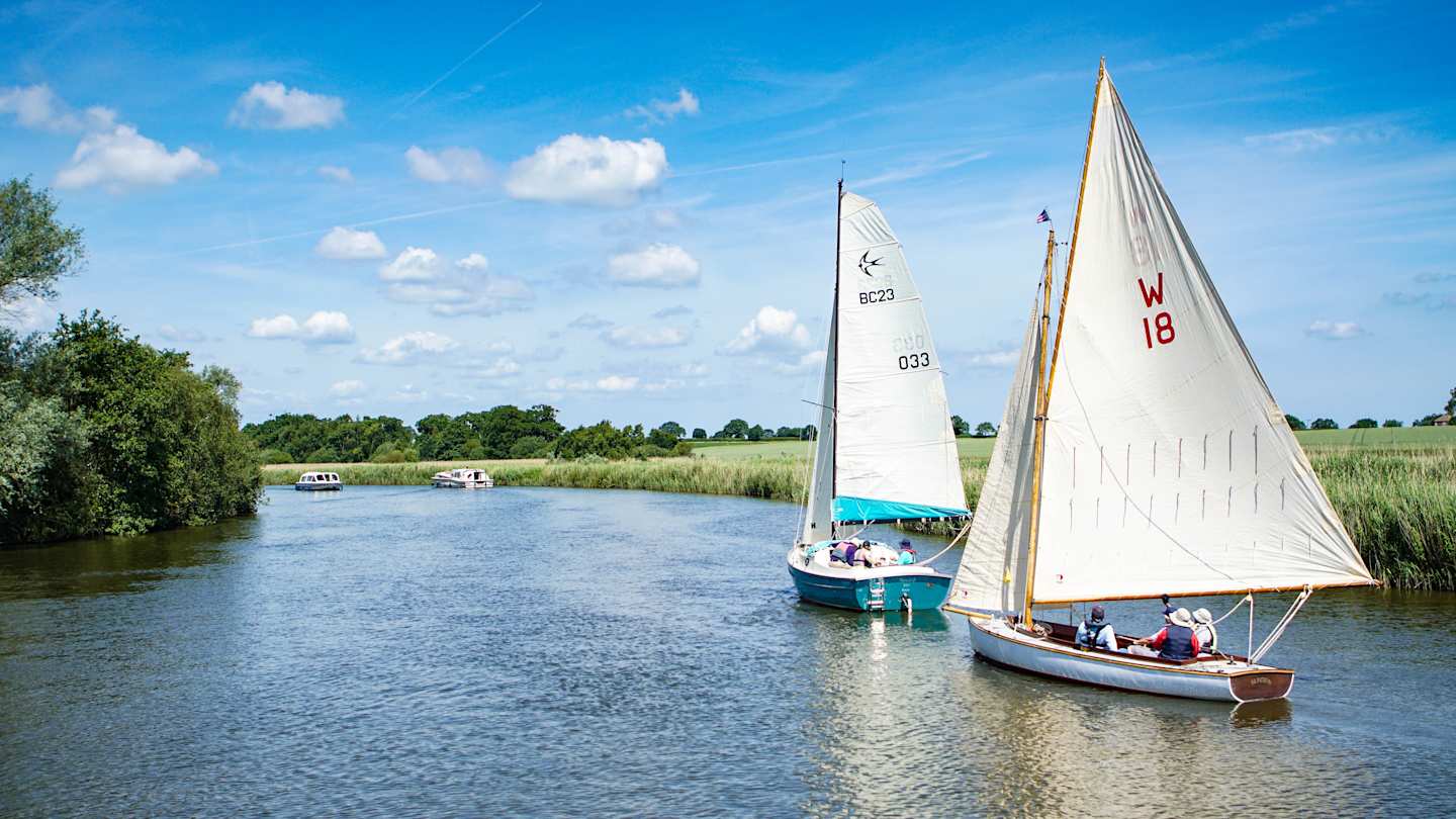 Boats sailing in Norfolk