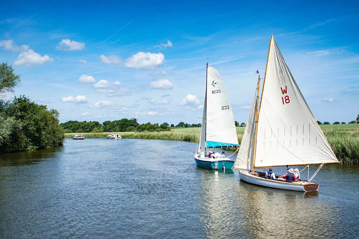 Boats sailing in Norfolk