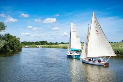 Boats sailing in Norfolk