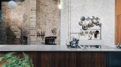 Kitchen in Plum Guide's Copper Cabana home