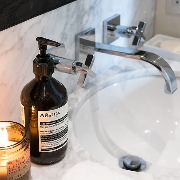 Bathroom sink in The Earl's Boutique, Plum Guide home