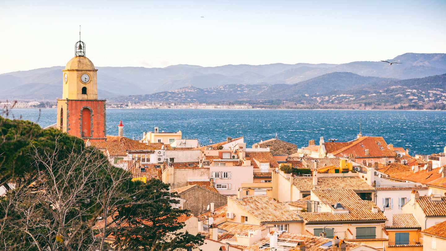 View of Saint-Tropez and the sea on the French Riviera, Saint-Tropez