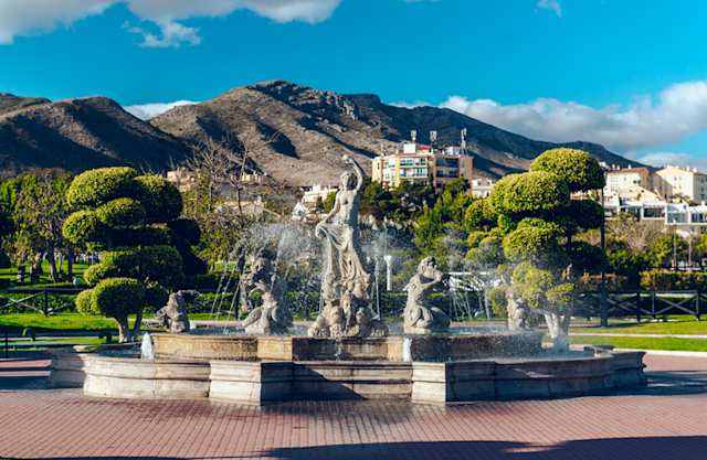 The park Parque La Bateria in Torremolinos, Malaga, Spain