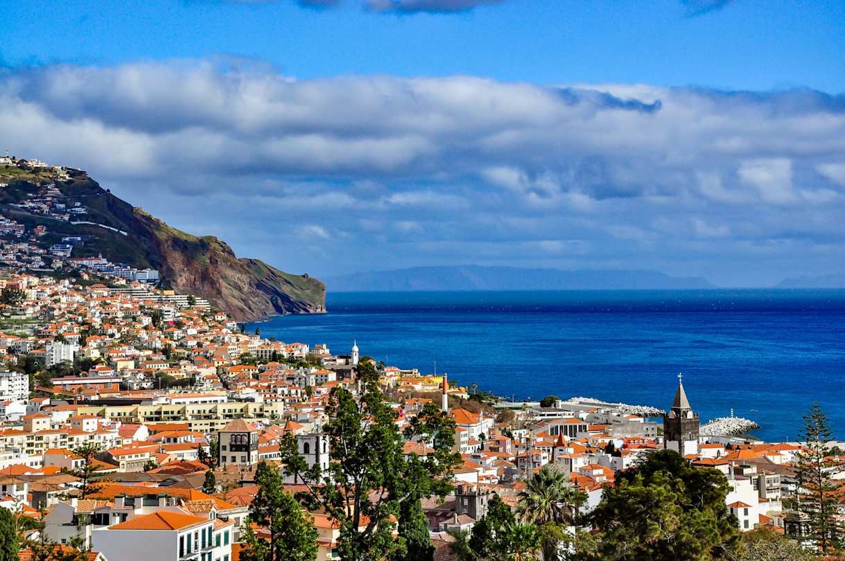 Panoramic view of Funchal, the capital city of Madeira Island, Portugal