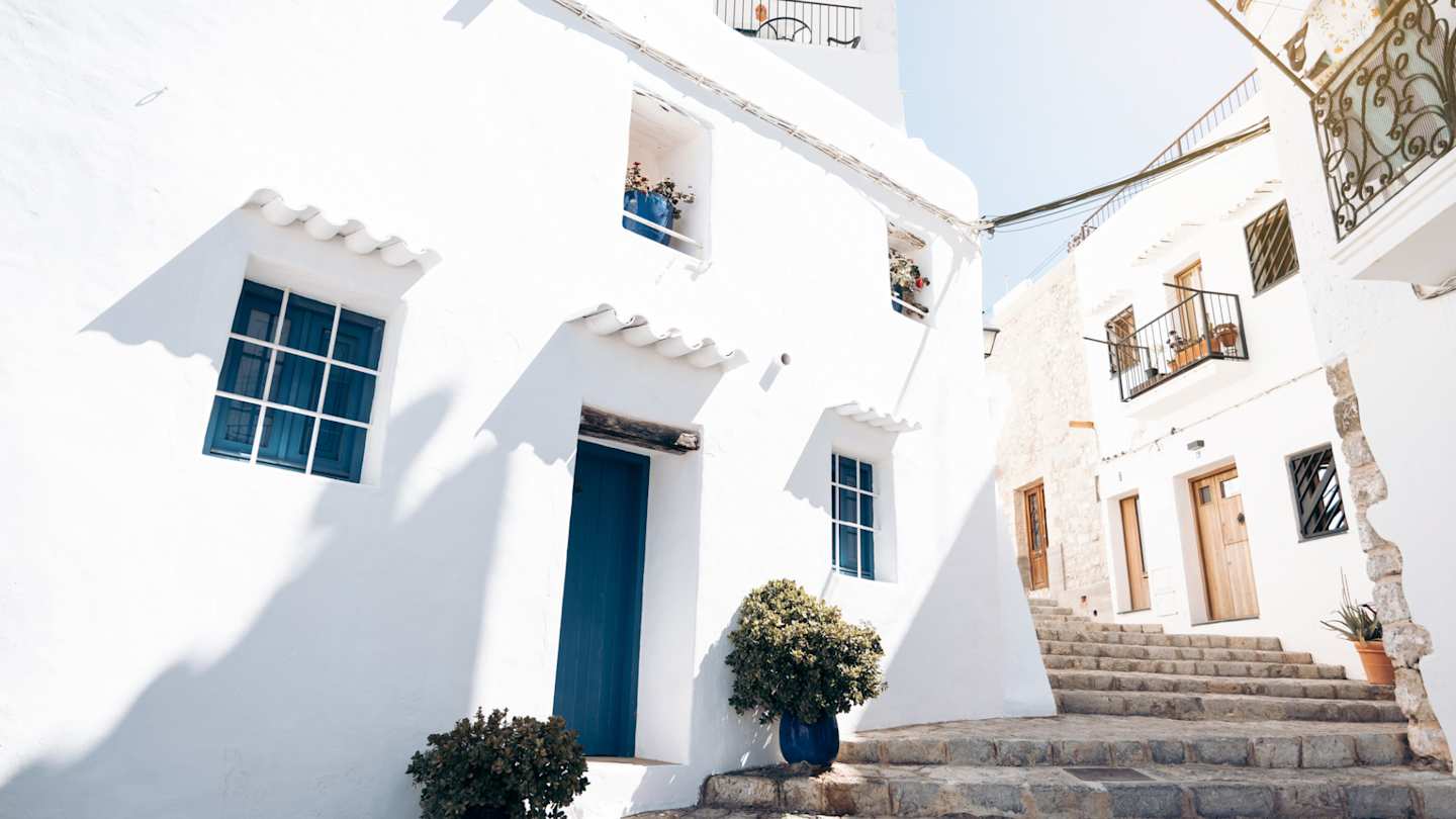 White houses in a village in Ibiza