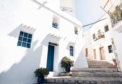 White houses in a village in Ibiza