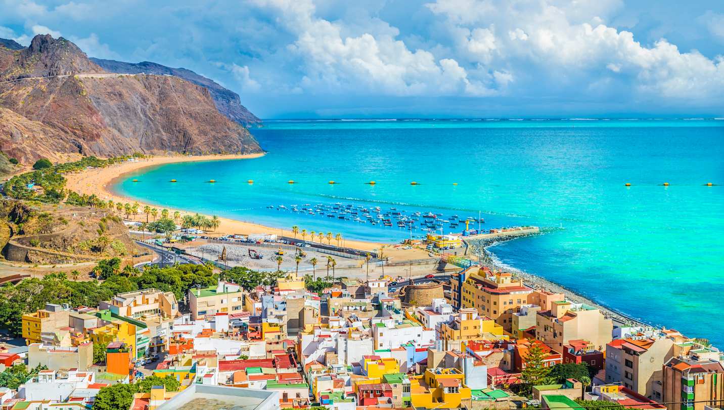 View of San Andres village and Las Teresitas beach, Tenerife
