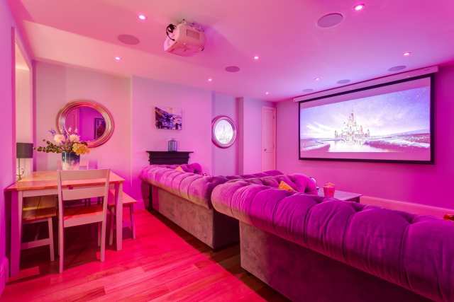 The cinema room at Vanity Flair, Plum Guide home in Brighton and Hove, UK