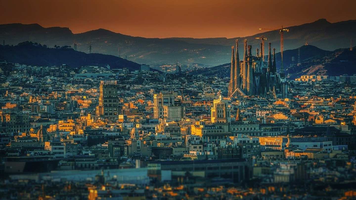 Barcelona captured at dusk