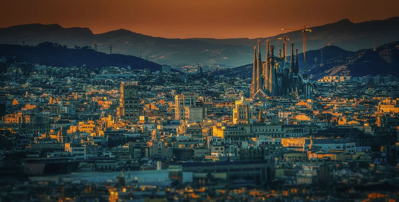 Barcelona captured at dusk