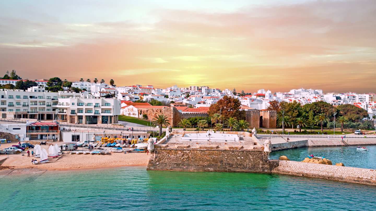 Aerial view of the Forte da Bandeira in Lagos, Portugal