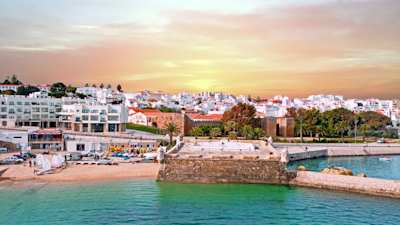 Aerial view of the Forte da Bandeira in Lagos, Portugal