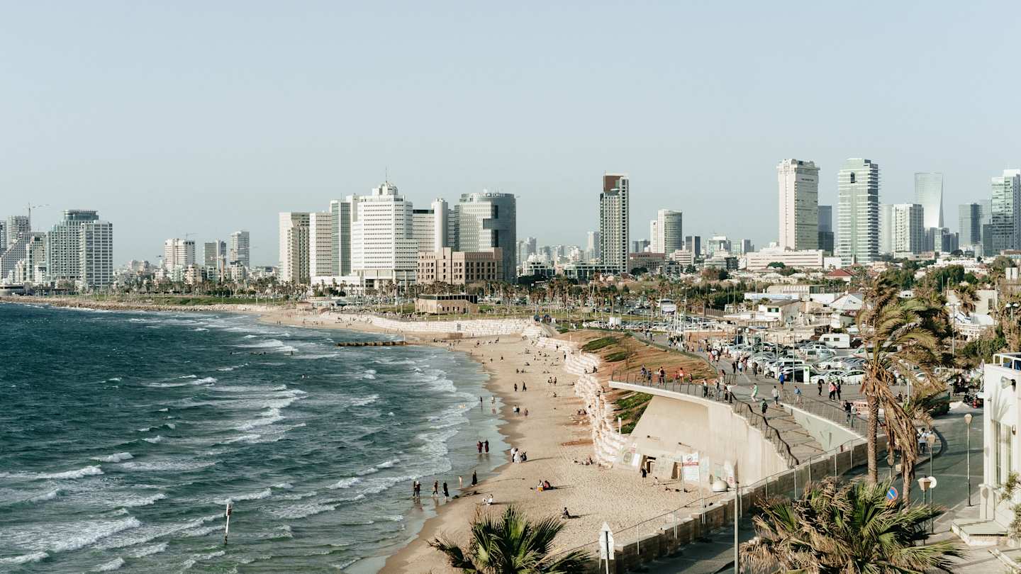 One of Tel Aviv's beaches captured in daytime