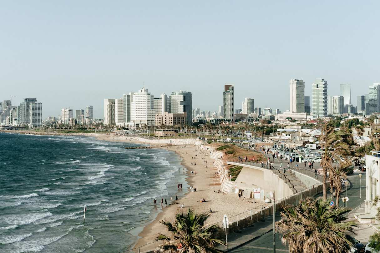 One of Tel Aviv's beaches captured in daytime