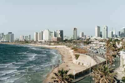 One of Tel Aviv's beaches captured in daytime