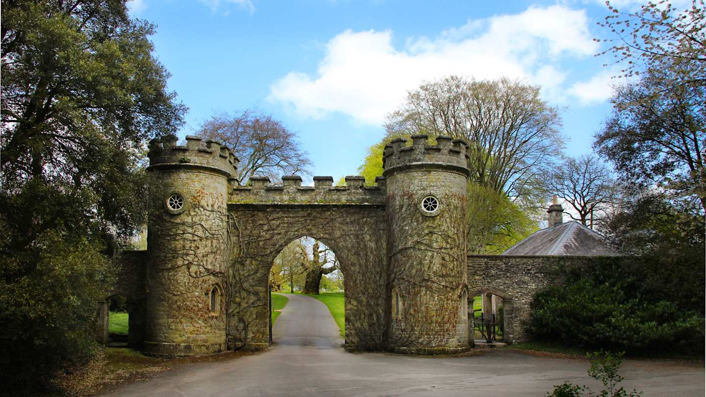 Brick archway at the entrance to Stourhead House, Wiltshire, England