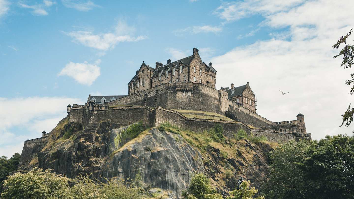 Views of Edinburgh Castle from Princes Street Gardens