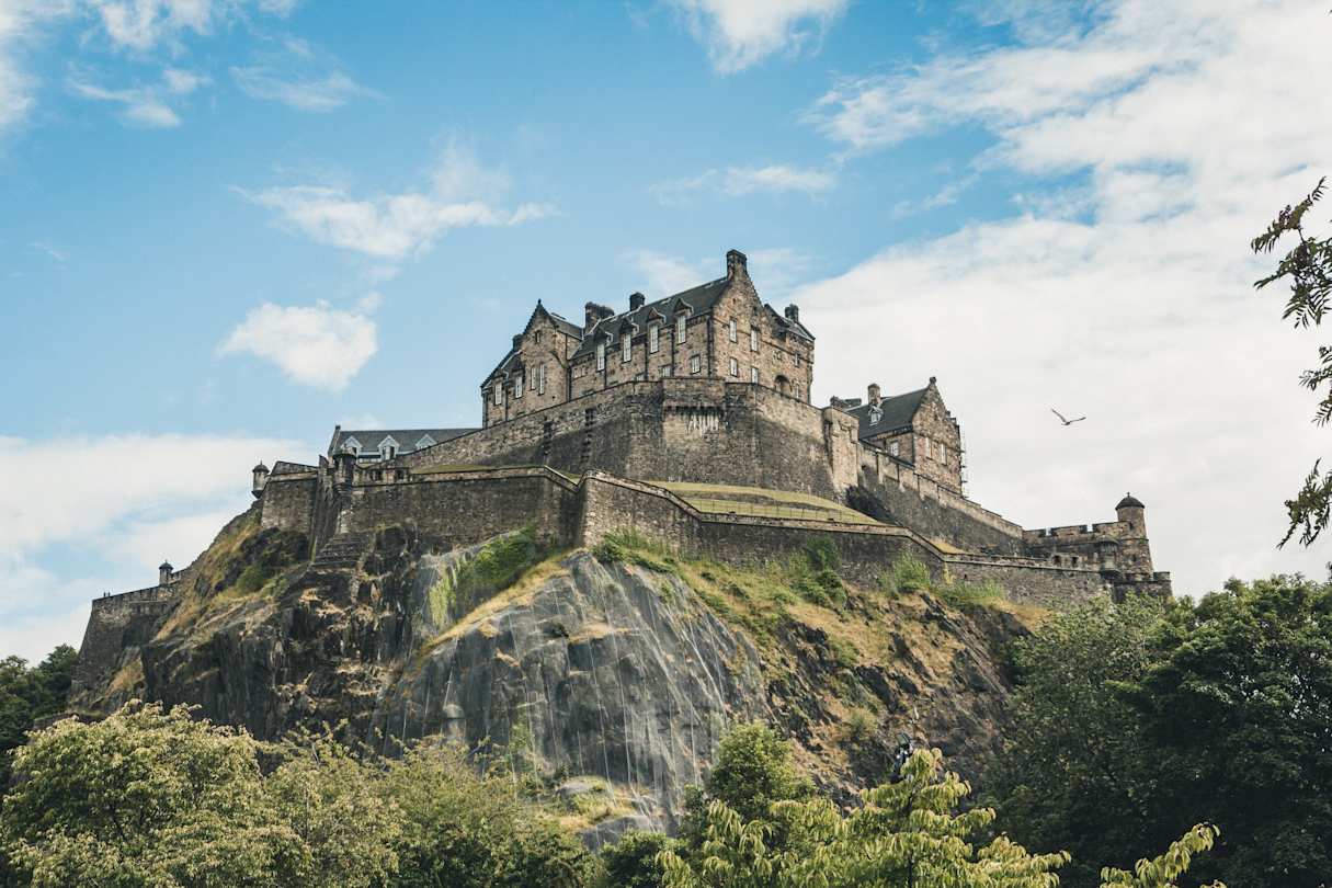 Views of Edinburgh Castle from Princes Street Gardens