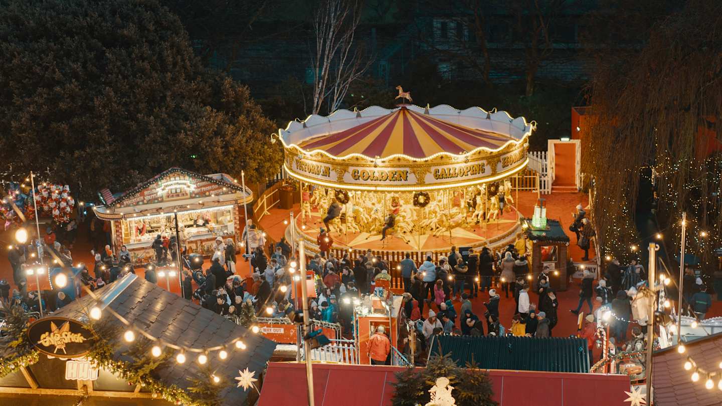 Carousel and light at Edinburgh Christmas market