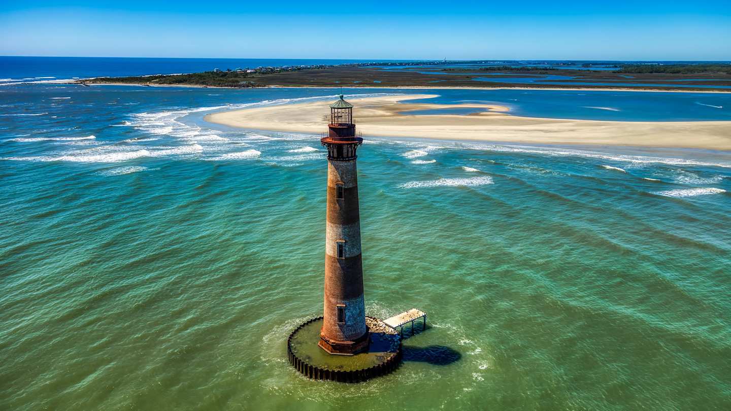 Morris Island Lighthouse, Folly Beach, Charleston, SC, USA