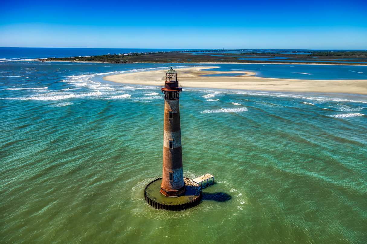 Morris Island Lighthouse, Folly Beach, Charleston, SC, USA