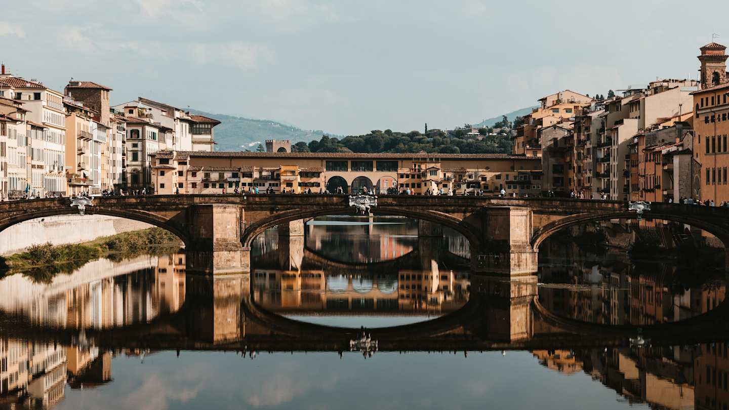 View of the Ponte Vecchio Bridge Florence, Italy