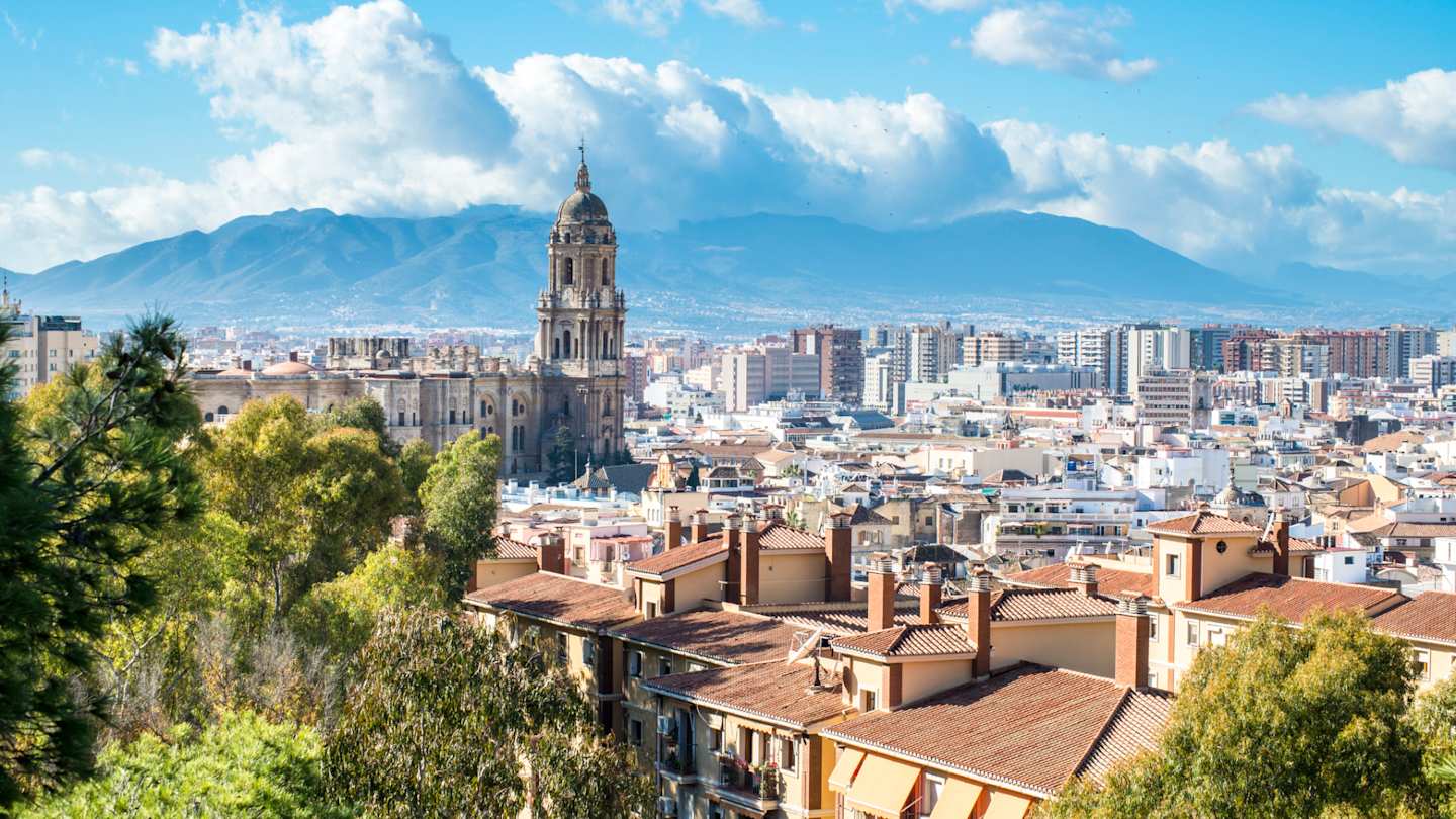 View of the cathedral from the Alcazaba, Malaga