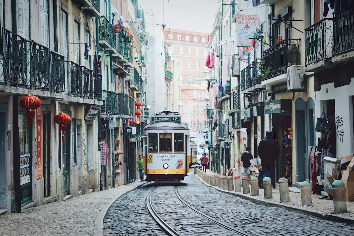Tram in Lisbon, Portugal