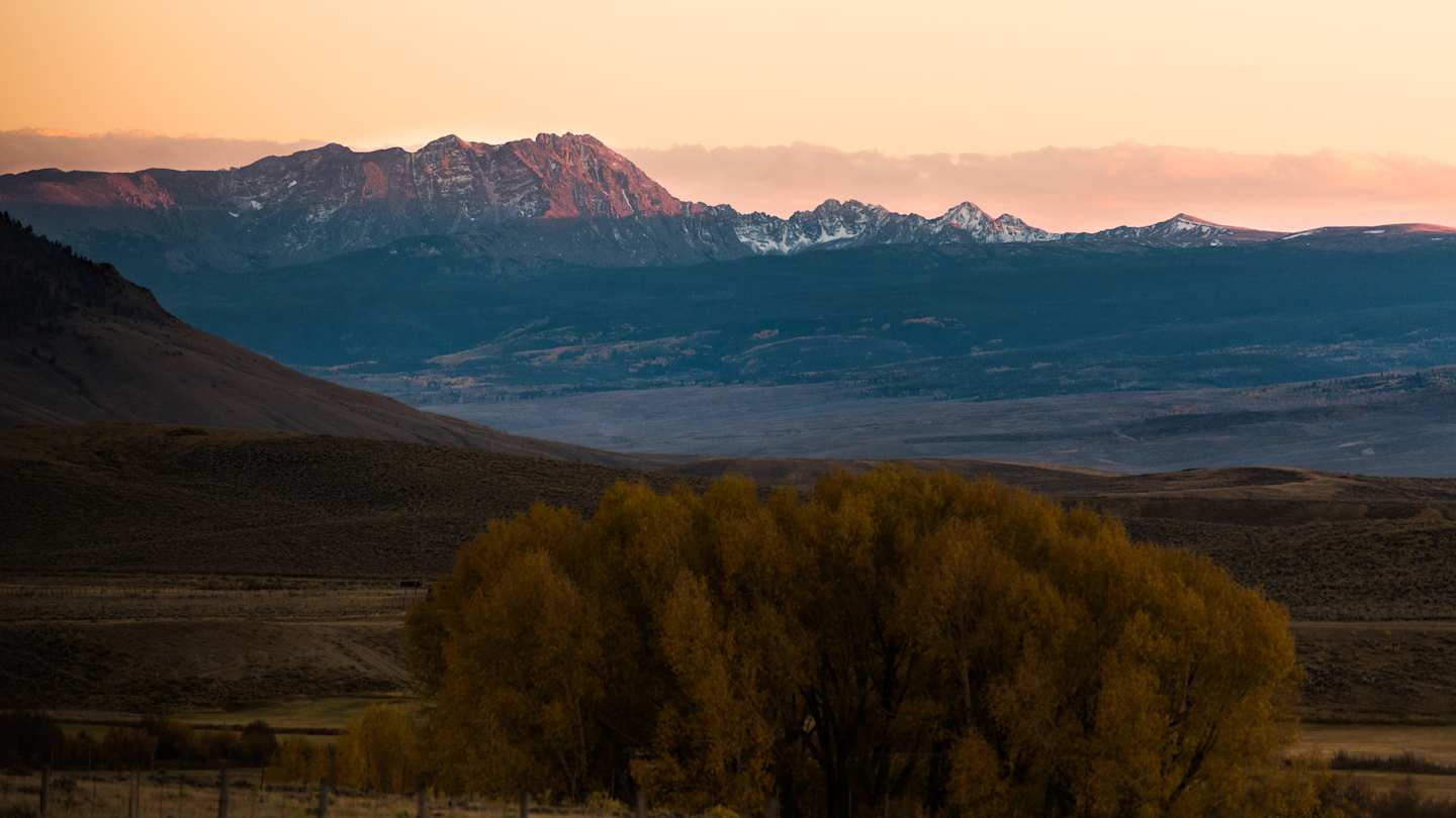 View across mountains in Steamboat Springs, Colorado, USA
