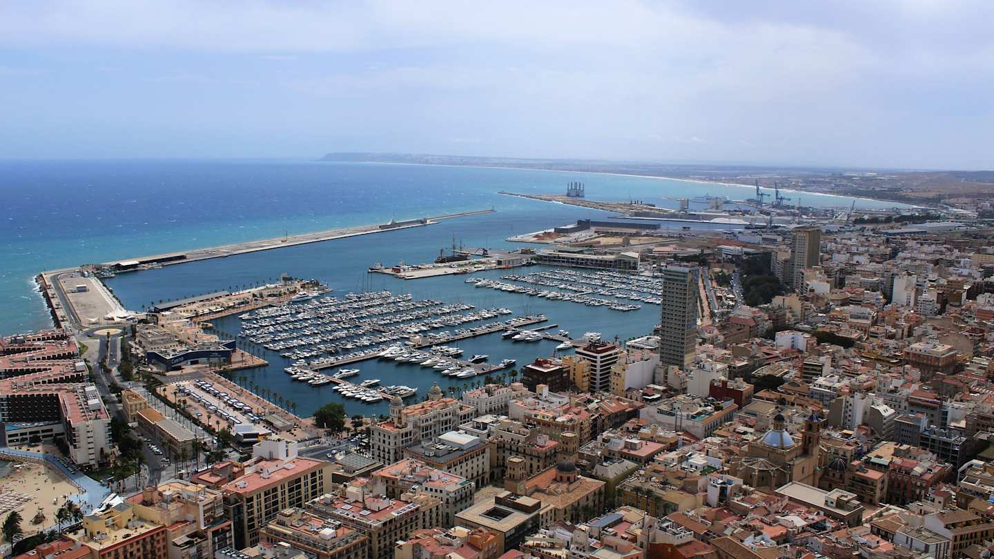 View of the harbour in Alicante, Spain