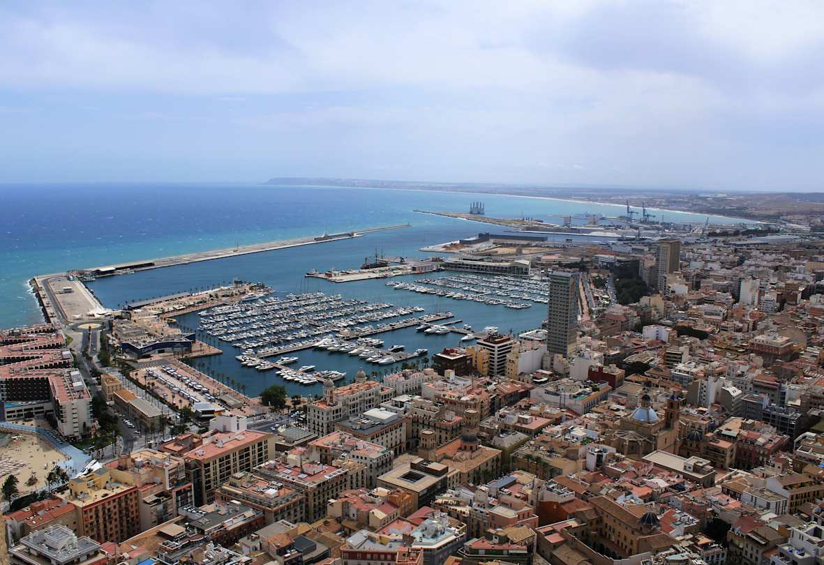 View of the harbour in Alicante, Spain