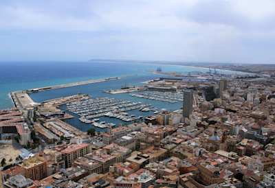 View of the harbour in Alicante, Spain