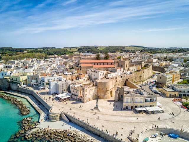 The coastal city of Otranto with Aragonese castle, Apulia, Italy
