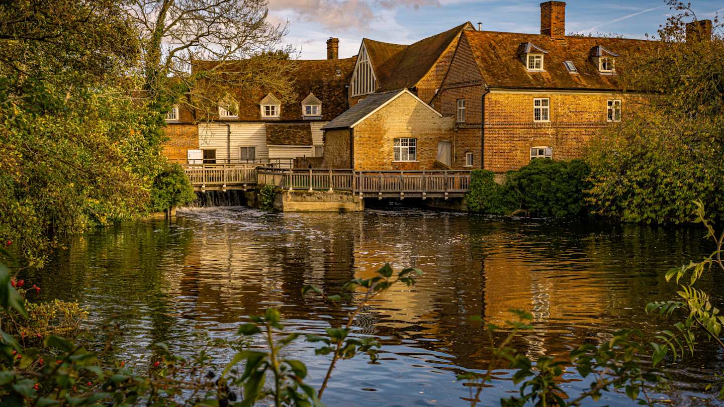 Rural view of old mill in Constable Country, Suffolk, England
