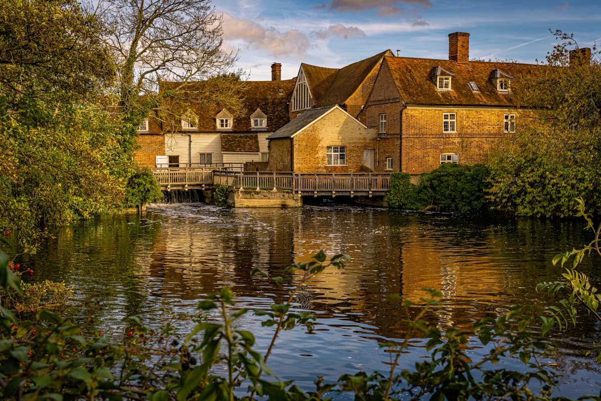 Rural view of old mill in Constable Country, Suffolk, England