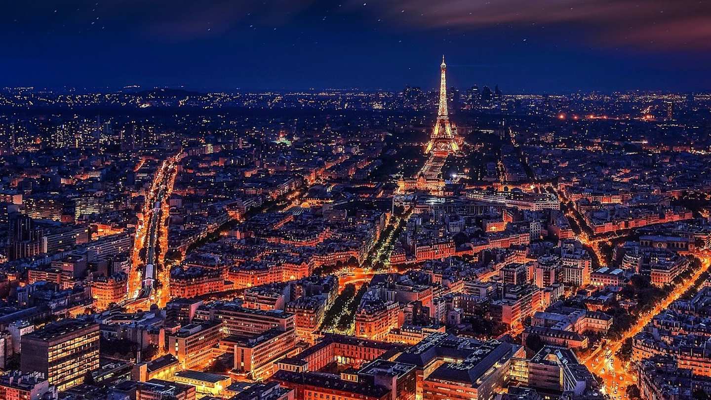 Paris skyline at night