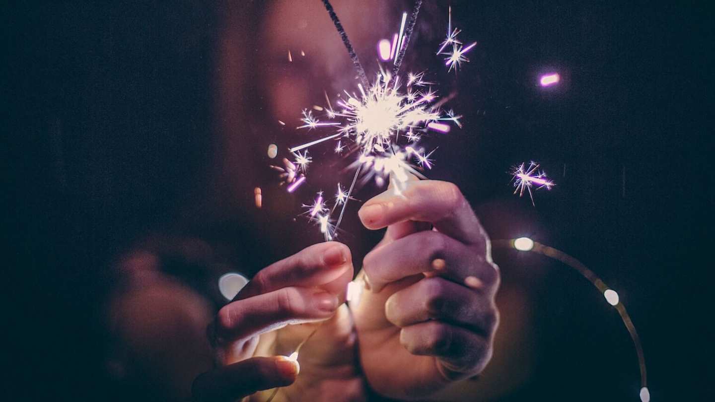 Woman with sparkler