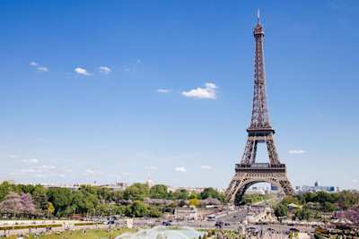 A view of the Eiffel Tower and surrounding areas, Paris