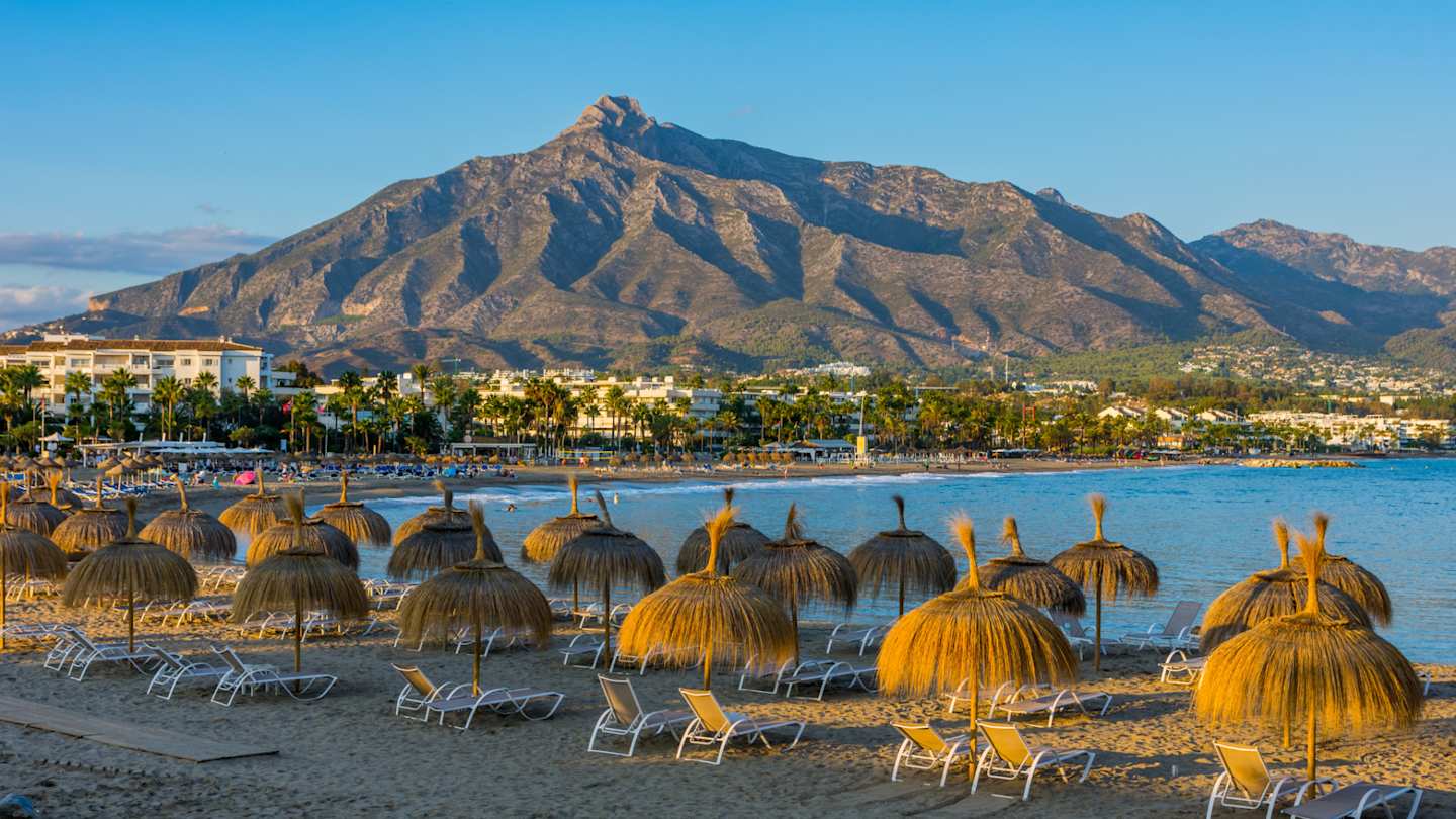 The Puerto Banus beach in Costa del Sol, Spain