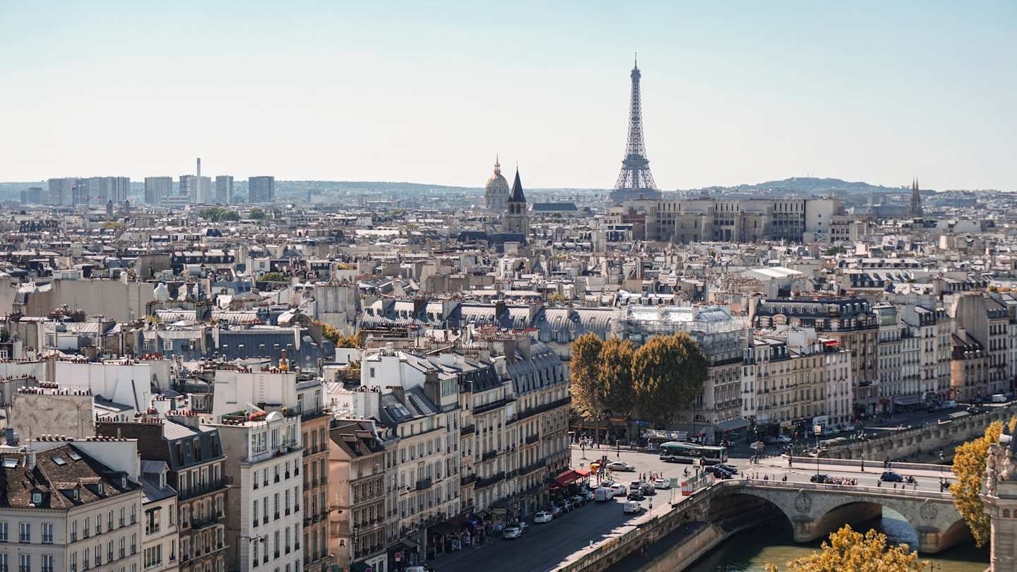 Paris skyline with the Eiffel Tower and buildings