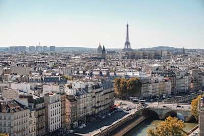 Paris skyline with the Eiffel Tower and buildings