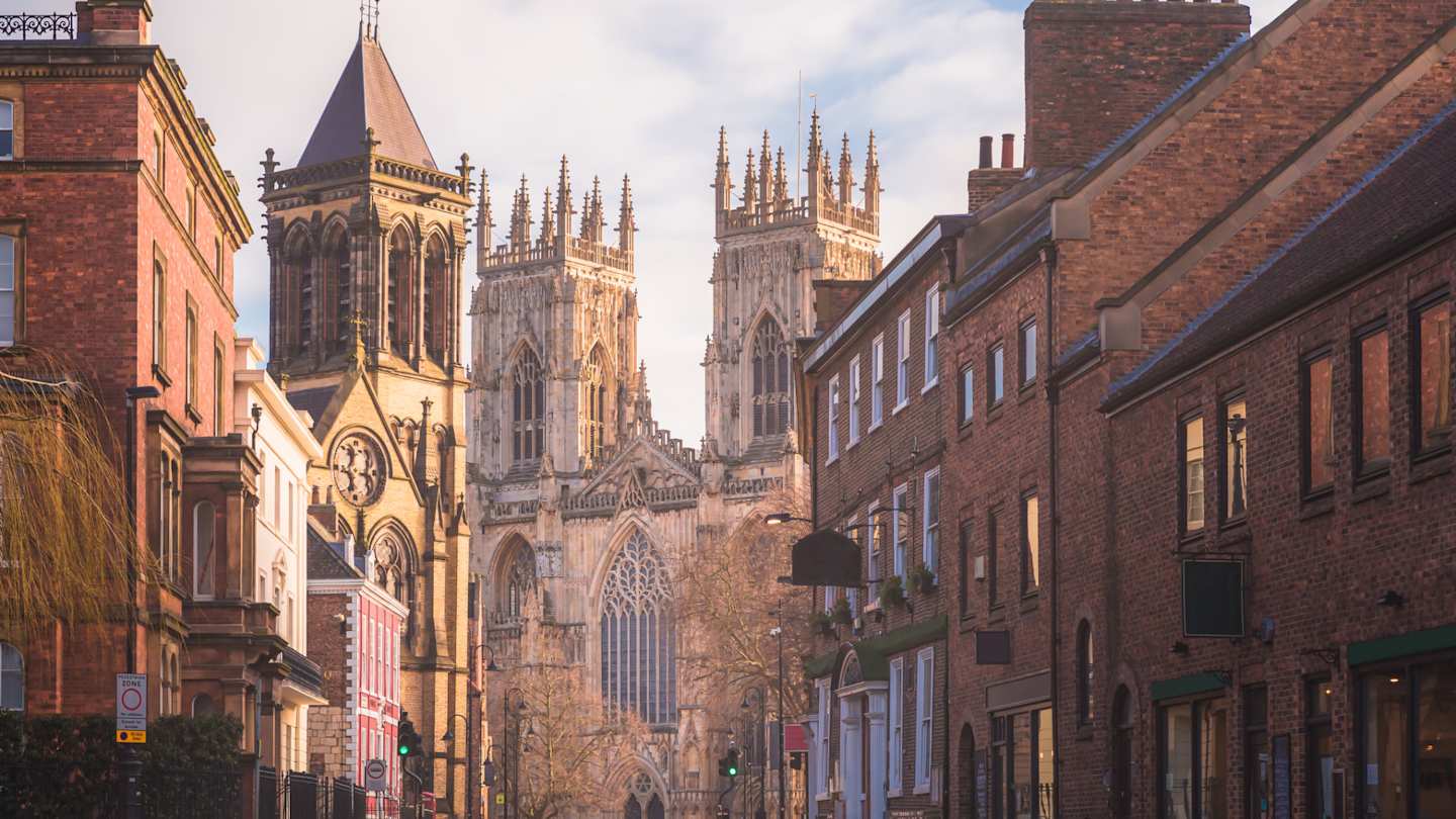 The York Minster Cathedral in the old town of York, Yorkshire, England